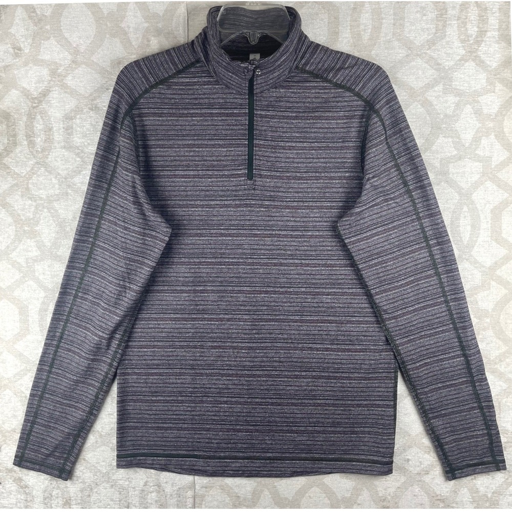 Lululemon Metal Vent Tech Mens Medium Purple Space Dye 1/2 Zip Pullover Shirt